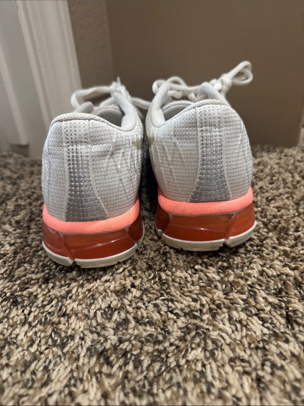 Asics Women's White Athletic Shoes with Coral Accent - Picture 4 of 4